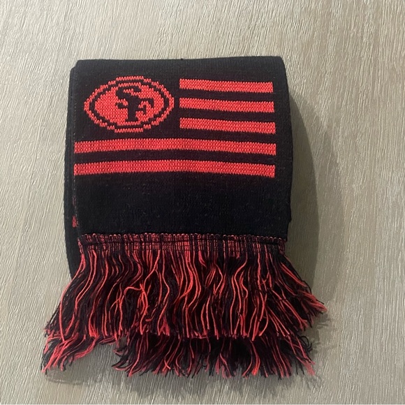 San Francisco 49ers FAITHFUL knit scarf w/ fringe unisex adult NFL sports team - Picture 5 of 5